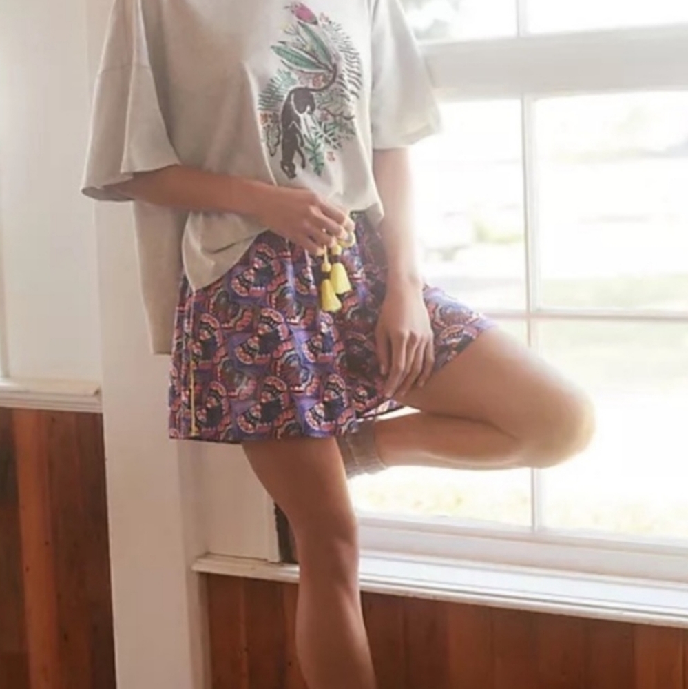 Masha Volnova for Anthropologie Flannel Piping Sleep Shorts